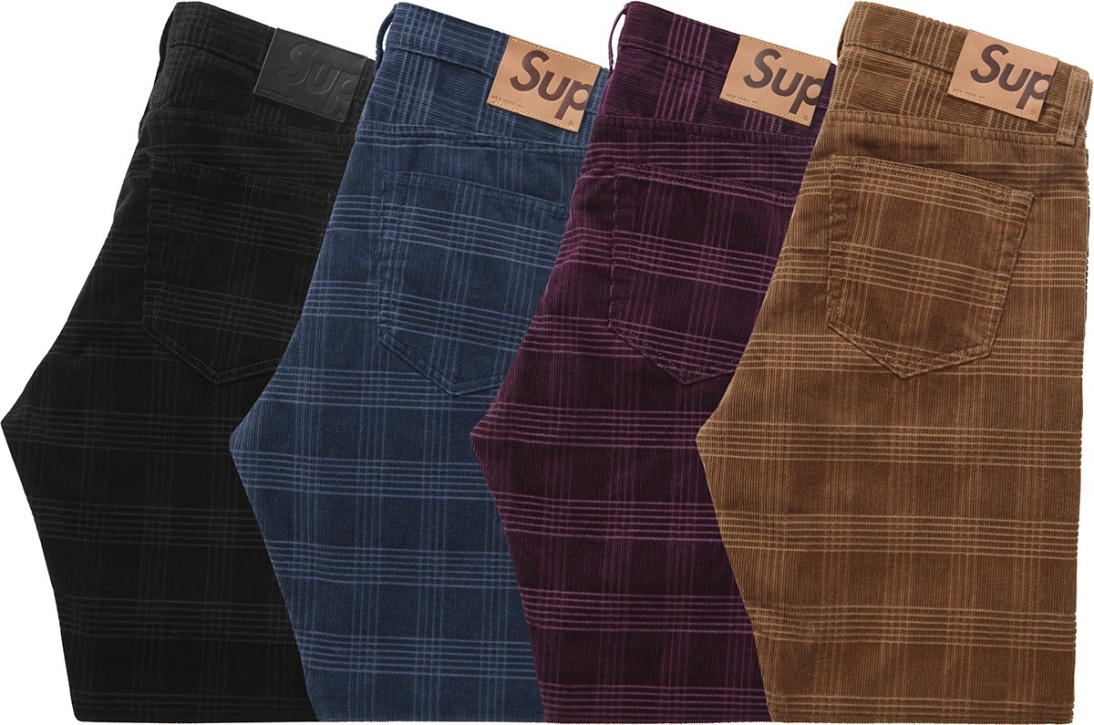 Plaid Cord 5-Pocket Pant